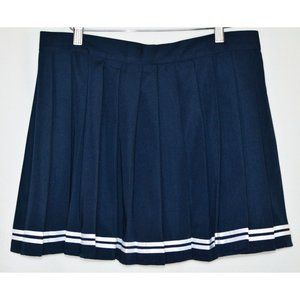 Hug Sunshine Pleated Mini Sailor Schoolgirl Preppy Tennis Skirt Blue Sz US L